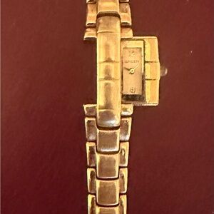 Vintage Elegant Golden Gruen Women's Bracelet Watch. Running.